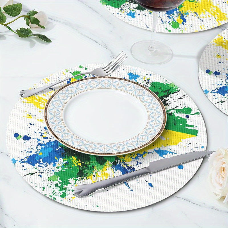 Placemats with the Brazilian flag, 4 pieces