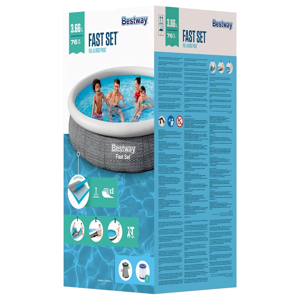 Conjunto de piscina redonda 366x76 cm