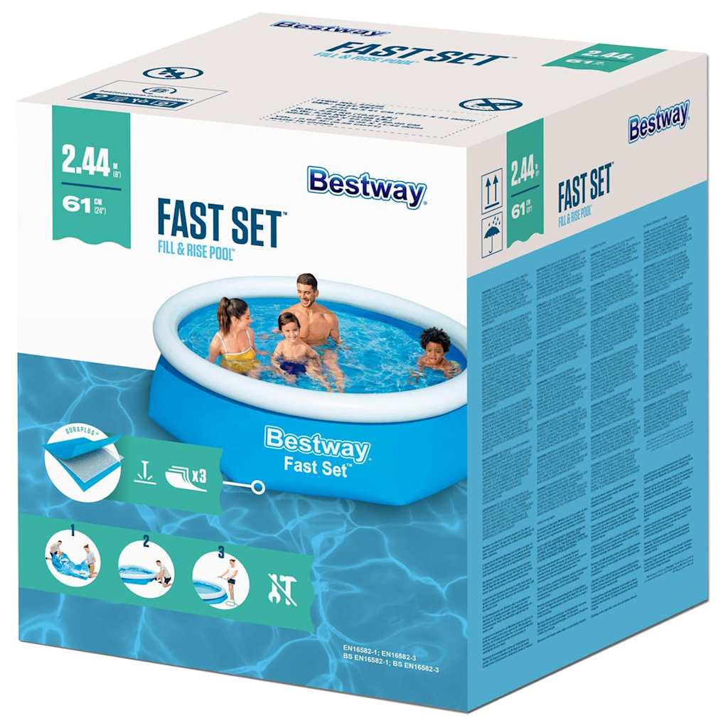 Piscina insuflável redonda Fast Set 244x61 cm 57265