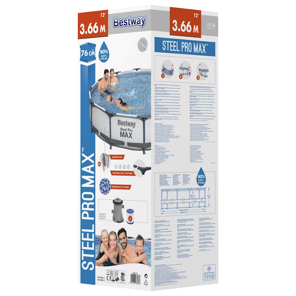 Conjunto de piscina Steel Pro MAX 366x76 cm