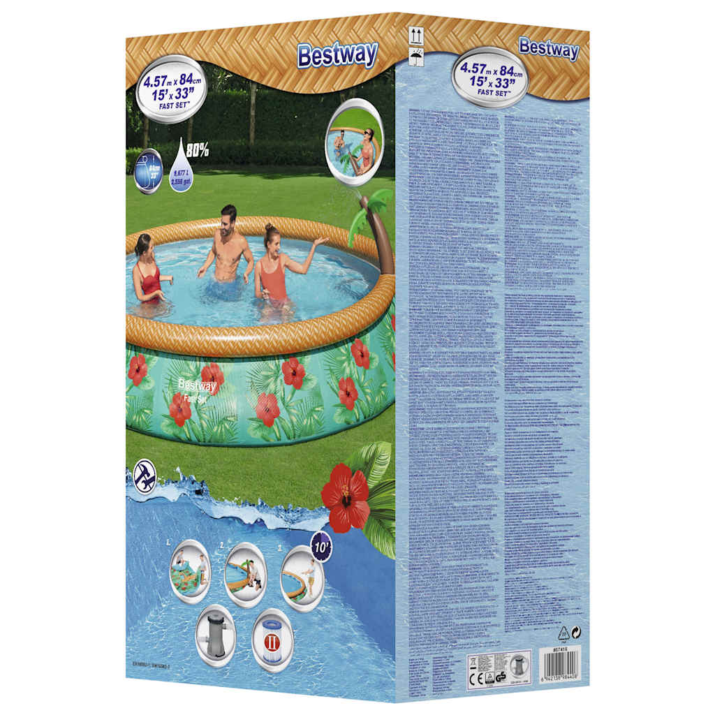 Conjunto piscina insuflável Fast Set Paradise Palms 457x84 cm