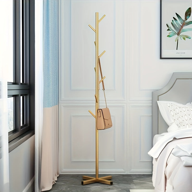 Freestanding metal coat rack