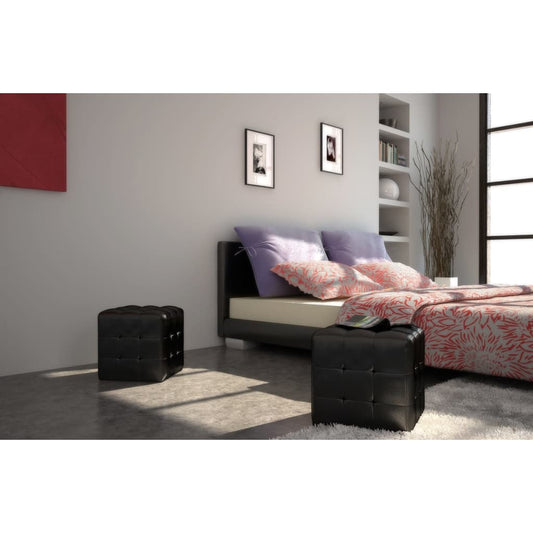 Bancos em cubo 2 pcs preto