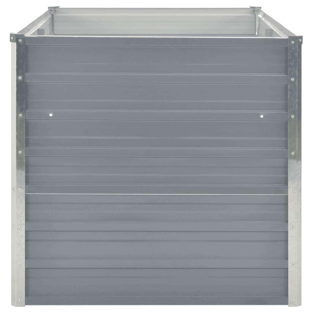 Canteiro de jardim elevado 160x80x77cm aço galvanizado cinzento