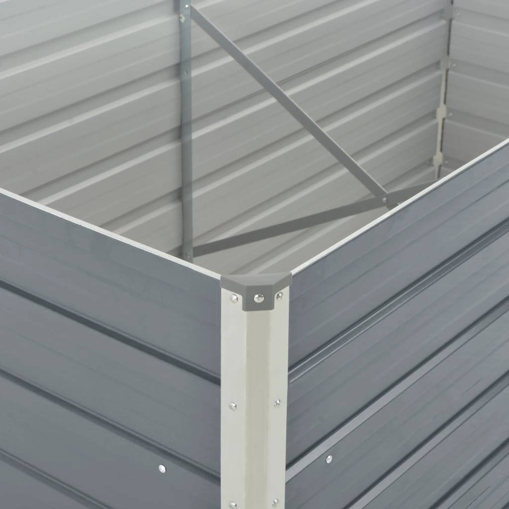 Canteiro de jardim elevado 160x80x77cm aço galvanizado cinzento