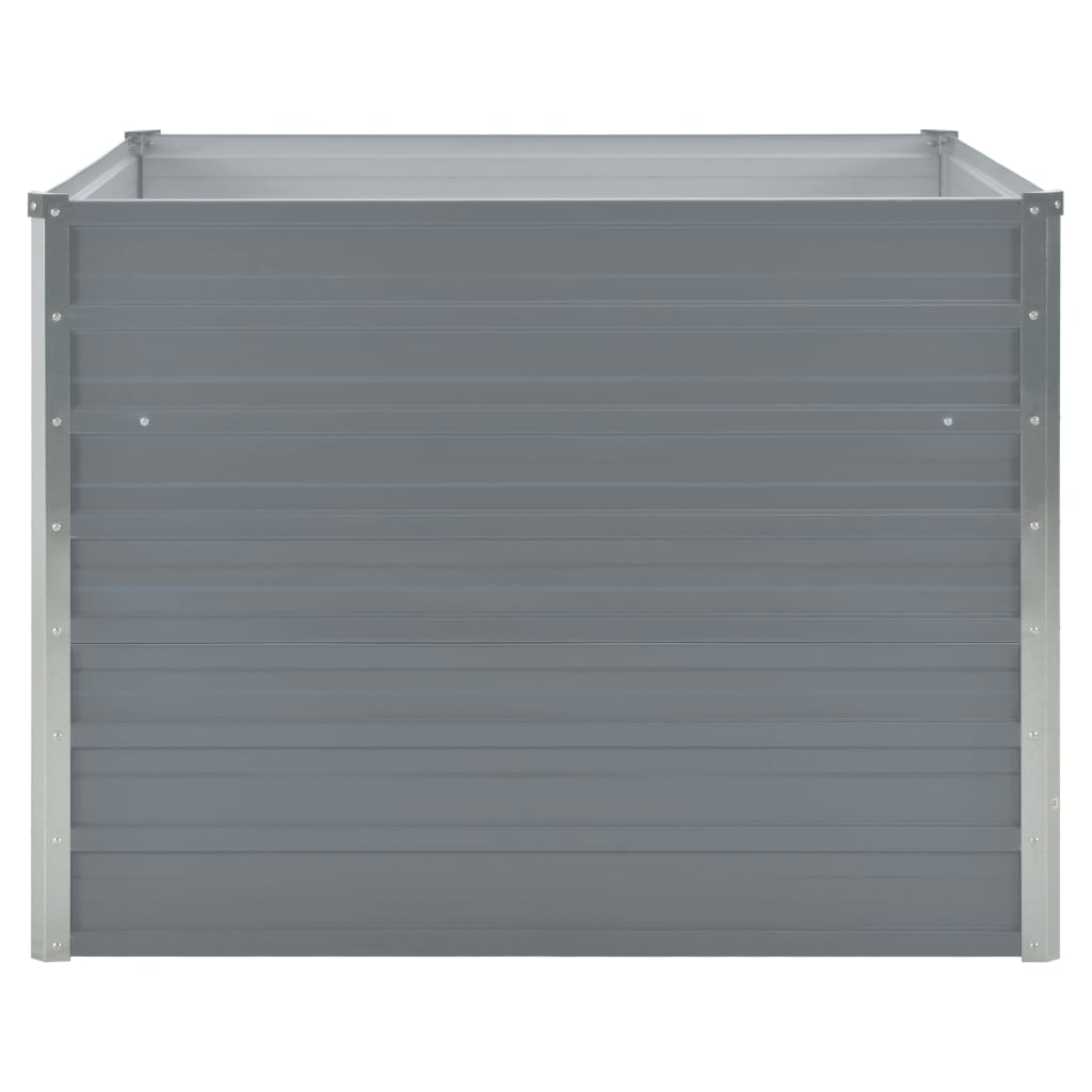 Canteiro jardim elevado 100x100x77cm aço galvanizado cinzento