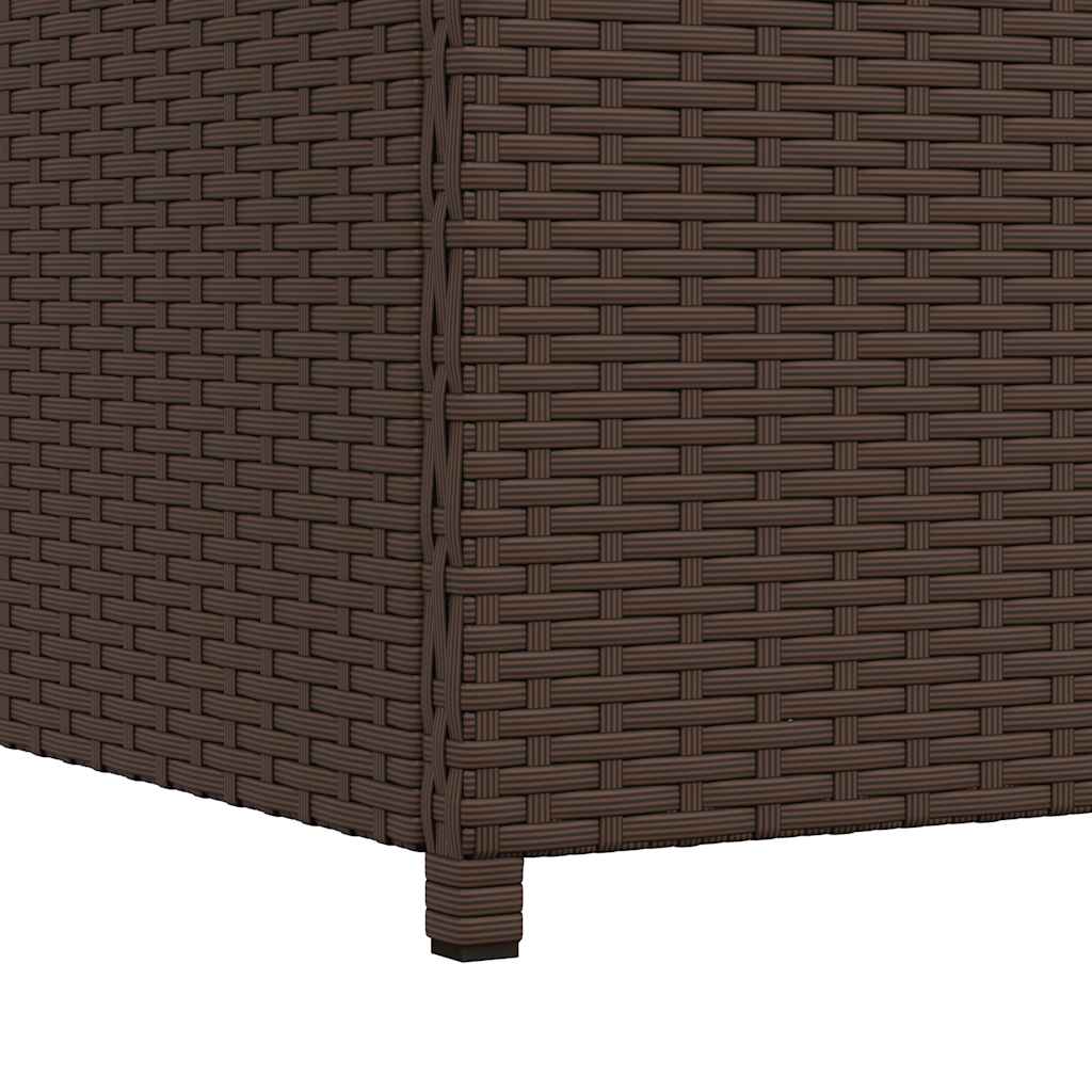 Caixa de arrumação para jardim 120x50x60 cm vime PE castanho