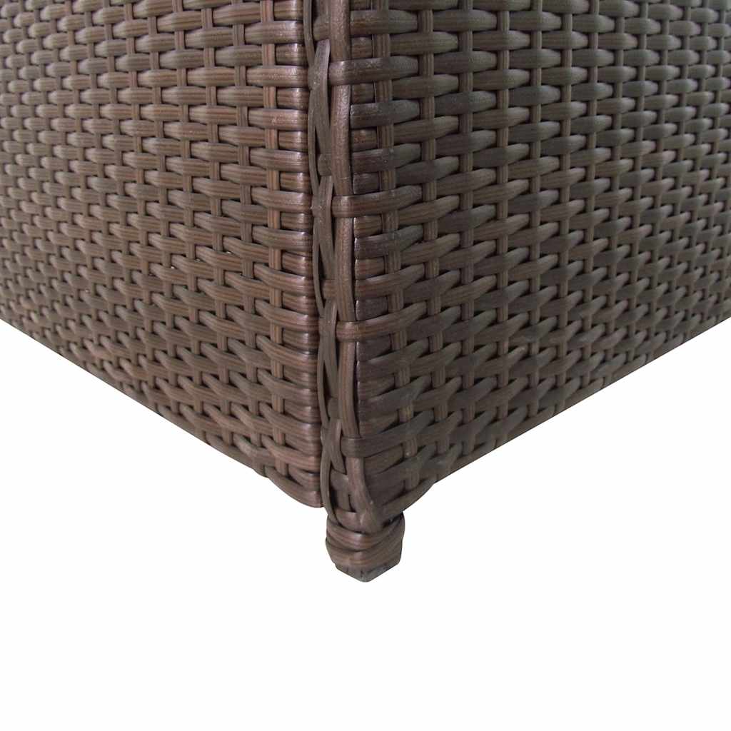 Caixa de arrumação para jardim 120x50x60 cm vime PE castanho
