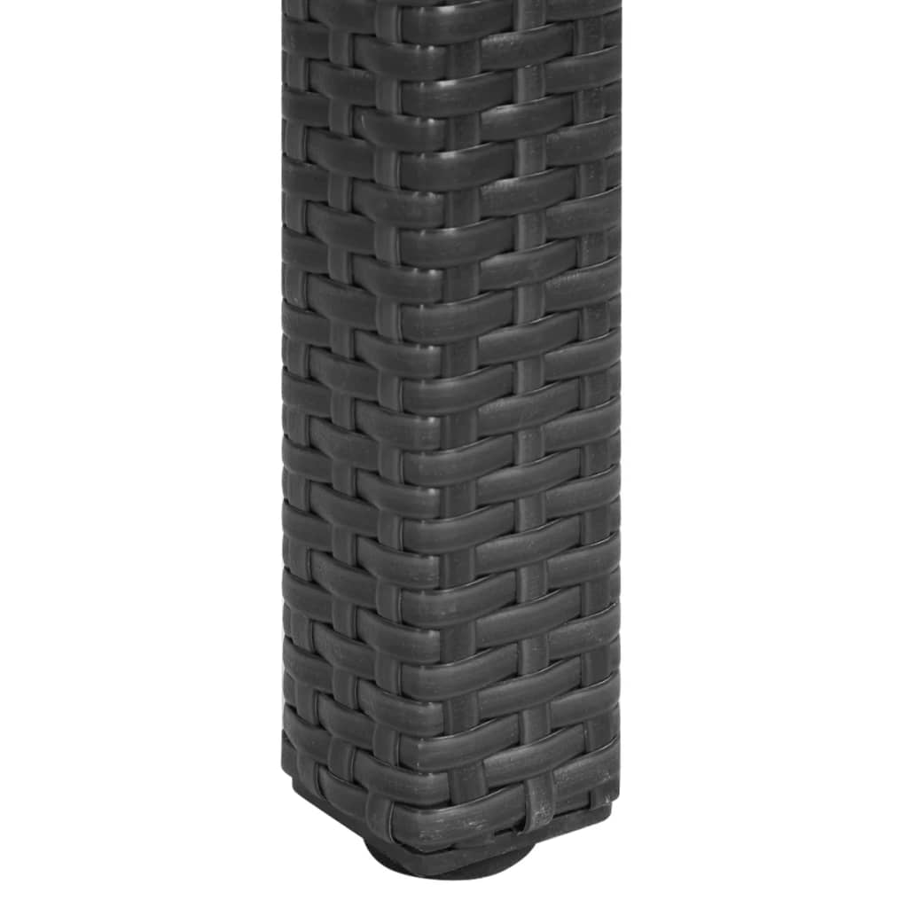 Mesa de jantar de exterior em vime 150x90x75 cm preto