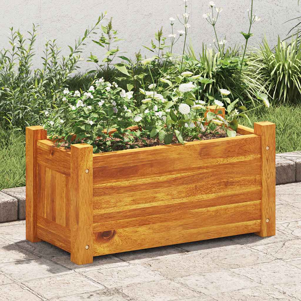 Canteiro elevado de jardim 50x25x25 cm madeira de acácia