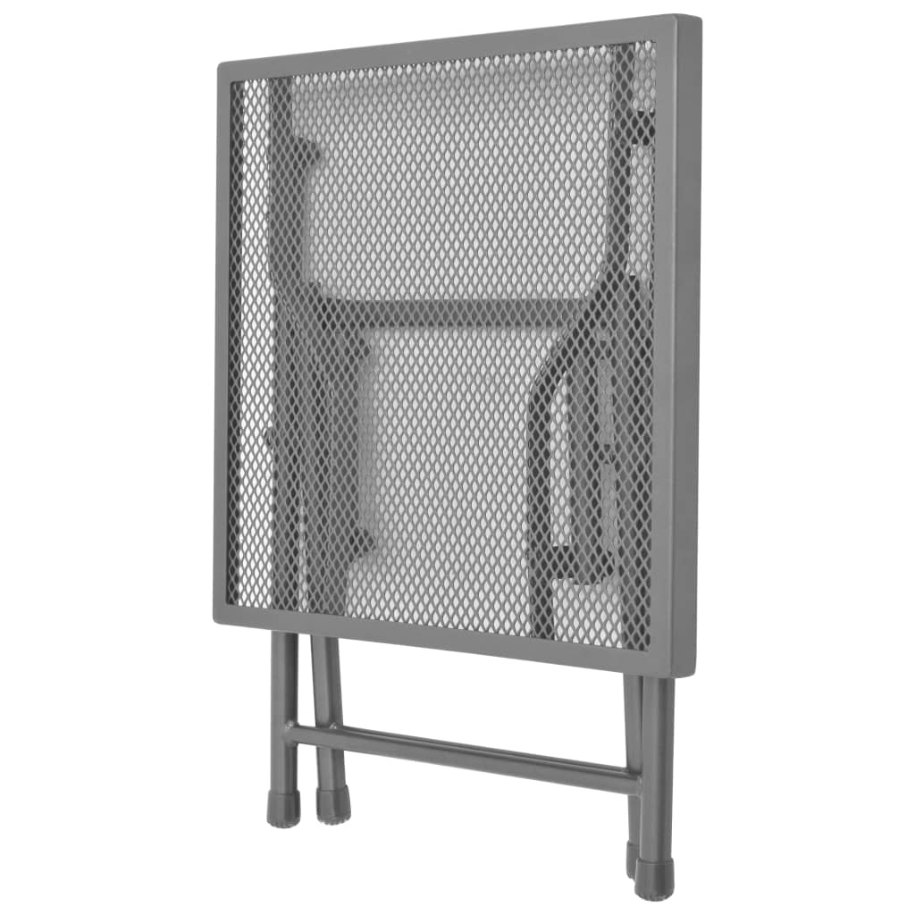Espreguiçadeiras com mesa 2 pcs aço antracite