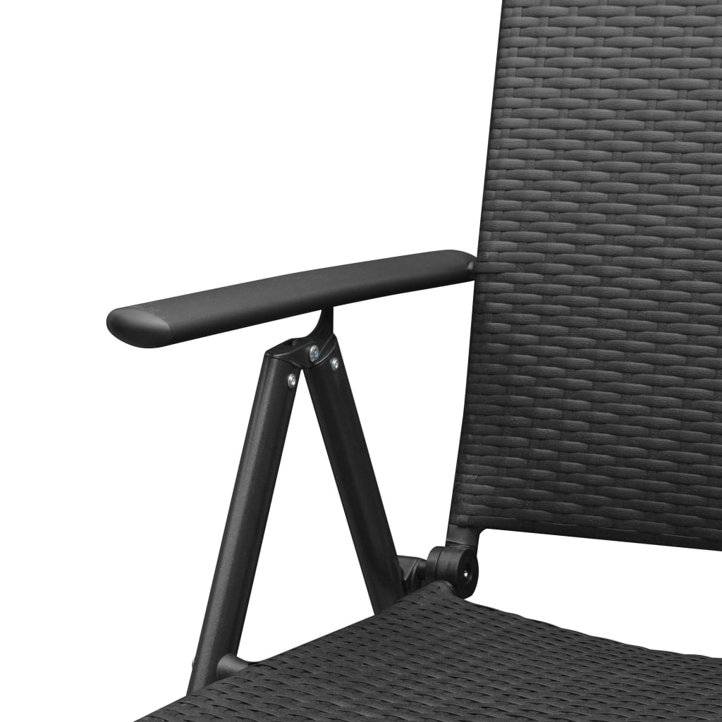 Cadeiras de jardim empilháveis 2 pcs vime PE preto