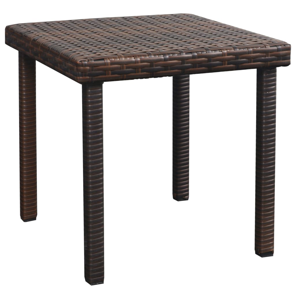 Espreguiçadeira com almofadão e mesa vime PE castanho