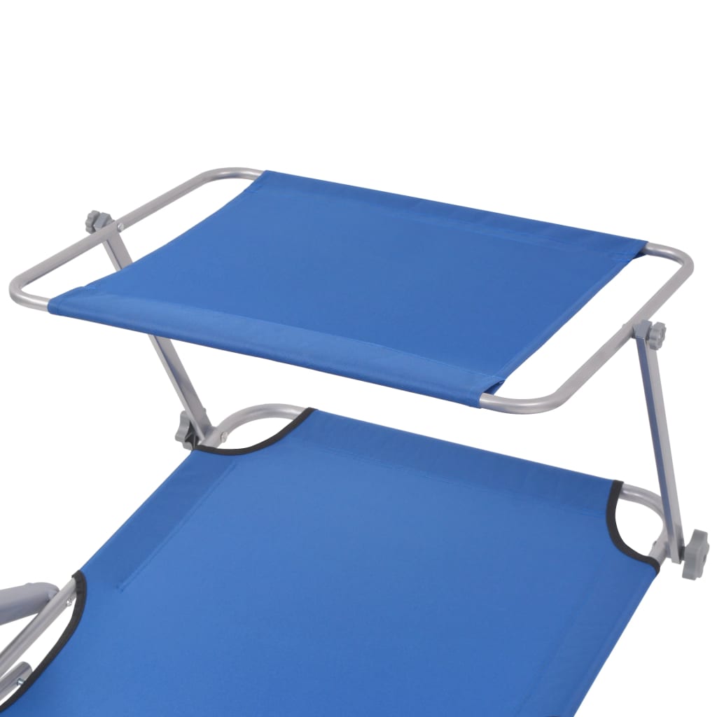 Espreguiçadeira com toldo aço azul