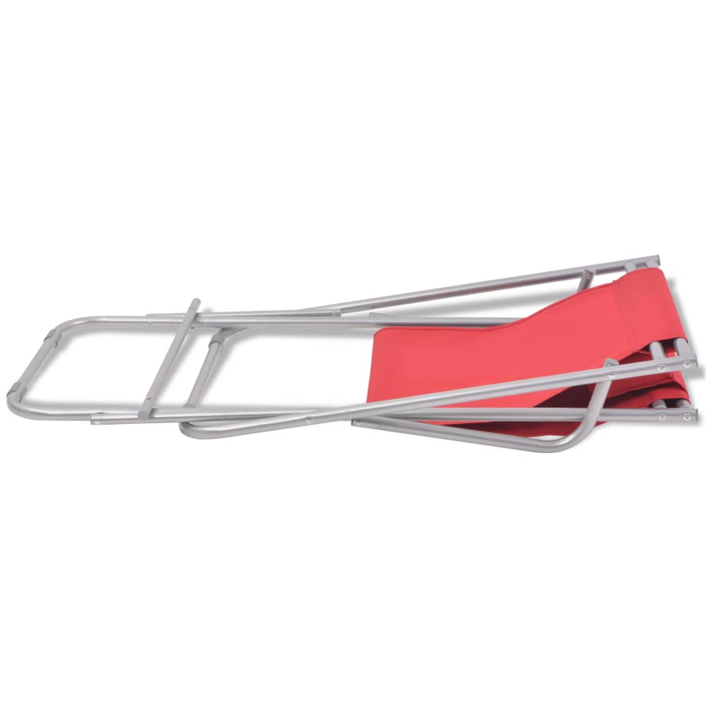 Cadeiras de jardim reclináveis 2 pcs aço vermelho