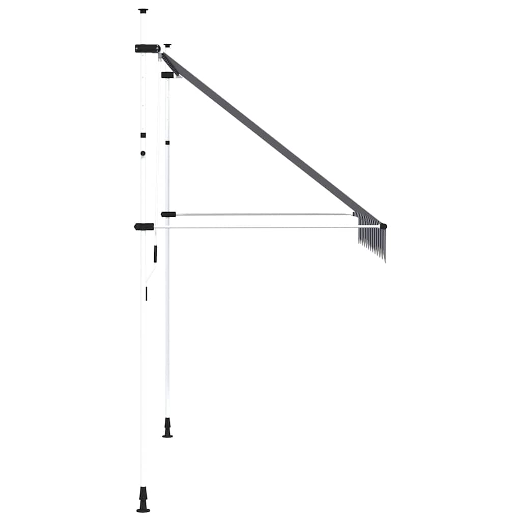 Toldo retrátil manual 250 cm riscas azuis e brancas
