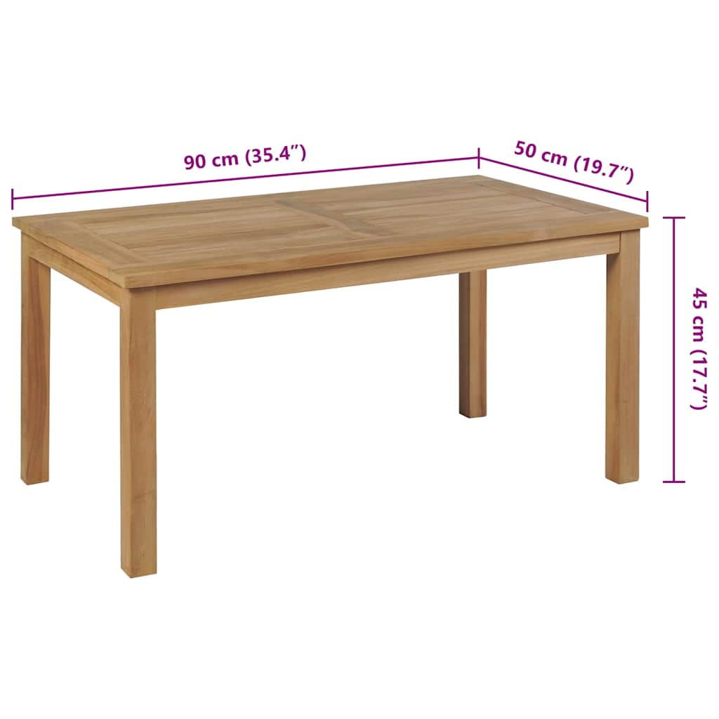 Mesa de centro em teca 90x50x45 cm