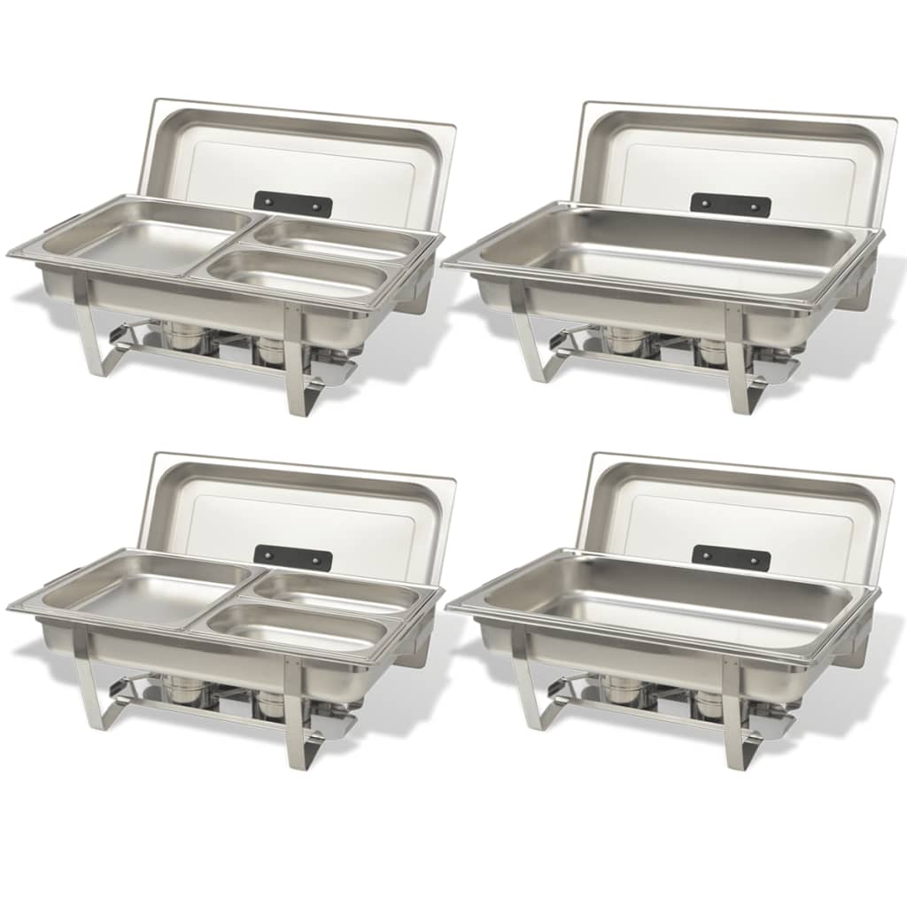 Conjunto de rechauds 4 pcs aço inoxidável