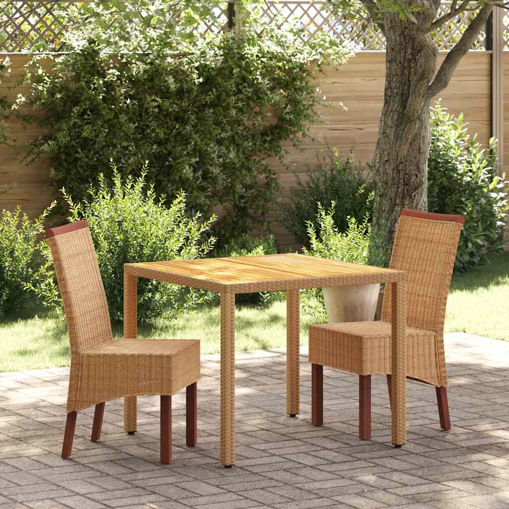 Cadeiras de jantar 2 pcs vime genuíno castanho