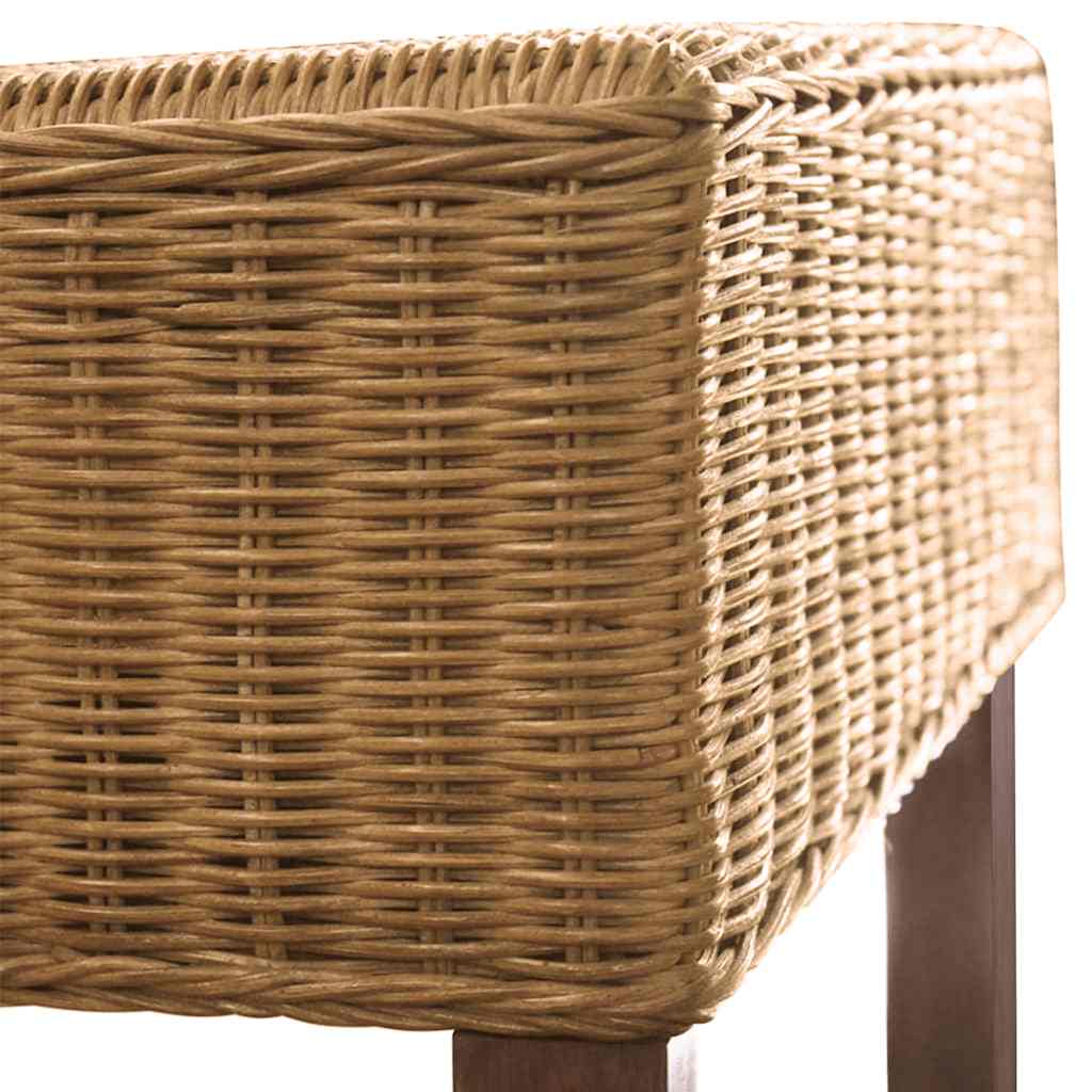 Cadeiras de jantar 2 pcs vime genuíno castanho