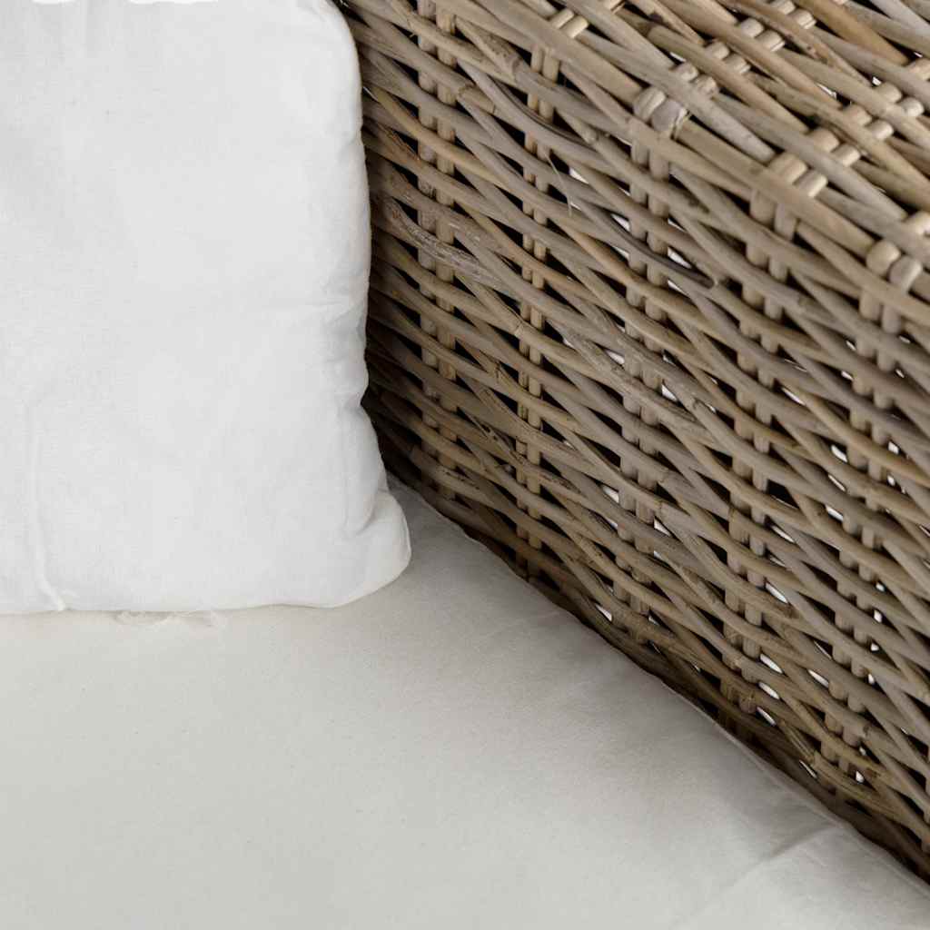 Conjunto de sofá de 2 lugares, 7 pcs, vime genuíno
