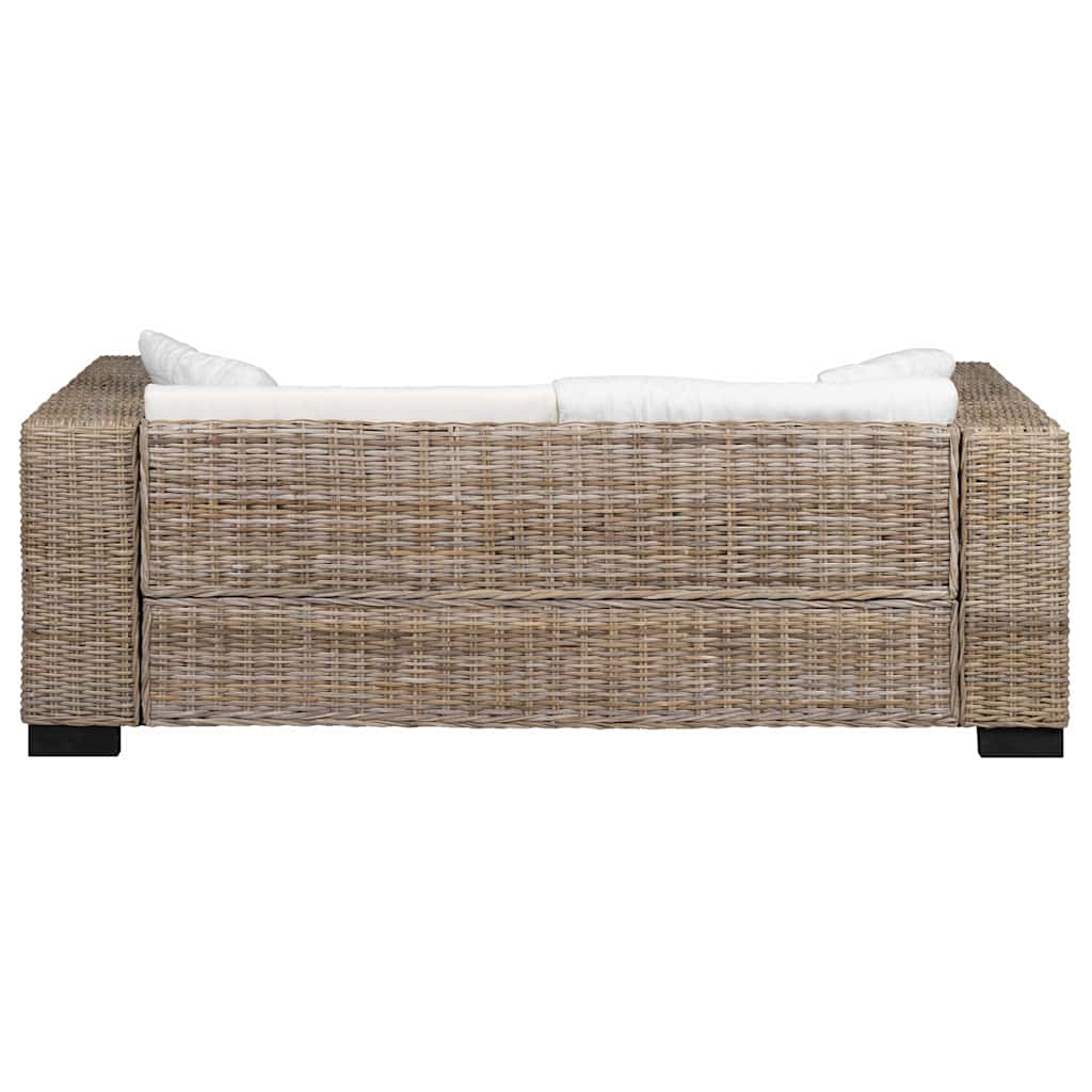 Conjunto de sofás de 3 lugares, 8 pcs, vime genuíno