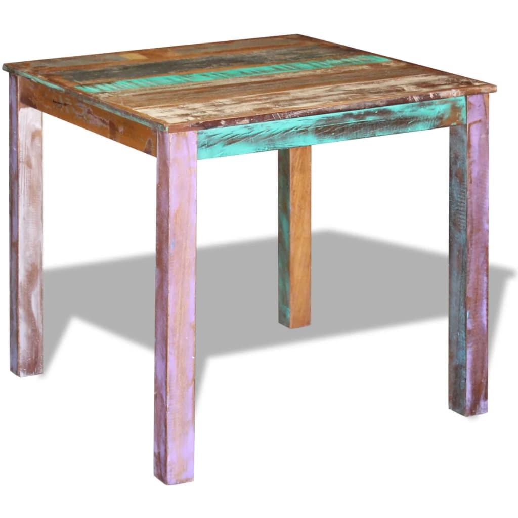 Mesa de jantar 80x82x76 cm madeira reciclada maciça