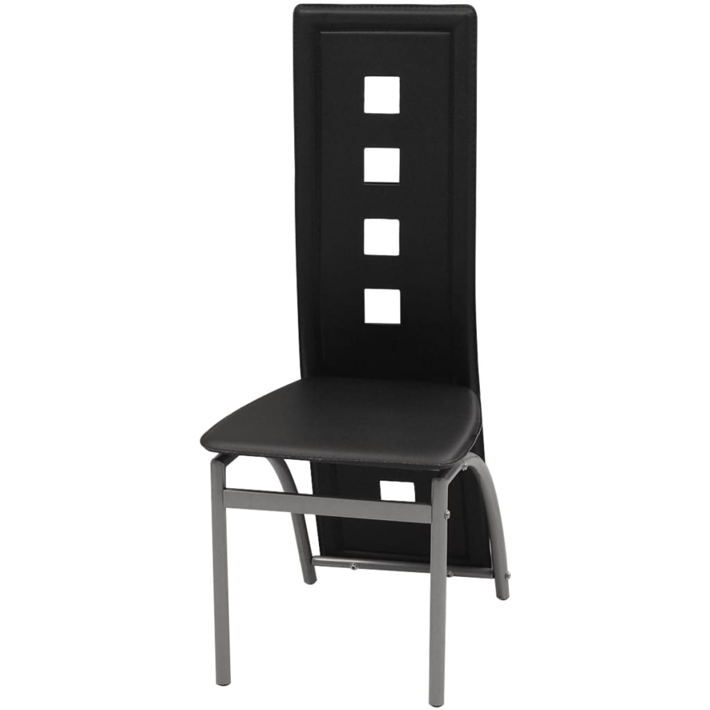 Cadeiras de jantar 2 pcs couro artificial preto