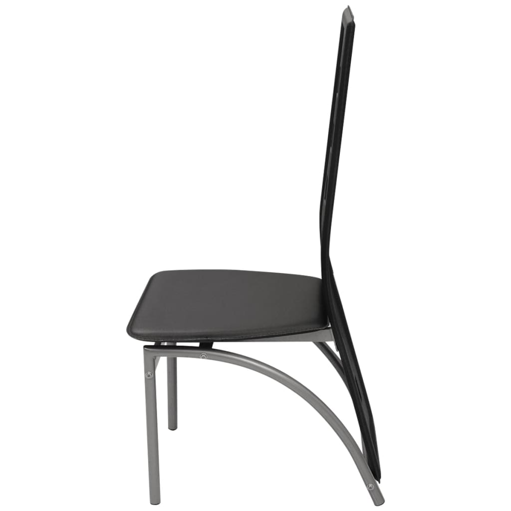 Cadeiras de jantar 2 pcs couro artificial preto