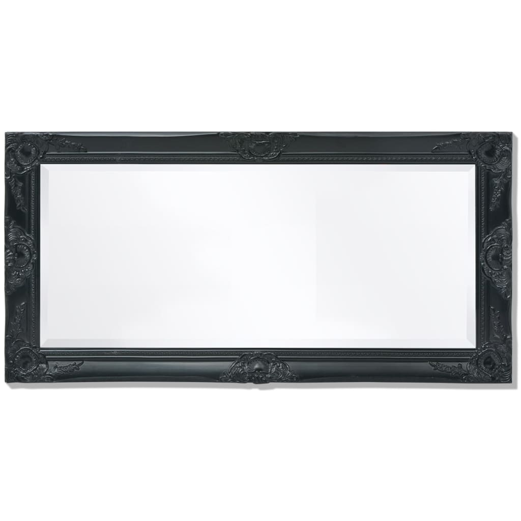 Espelho de parede, estilo barroco, 100x50 cm, preto