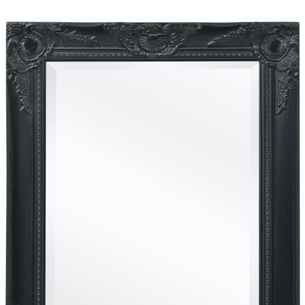 Espelho de parede, estilo barroco, 100x50 cm, preto