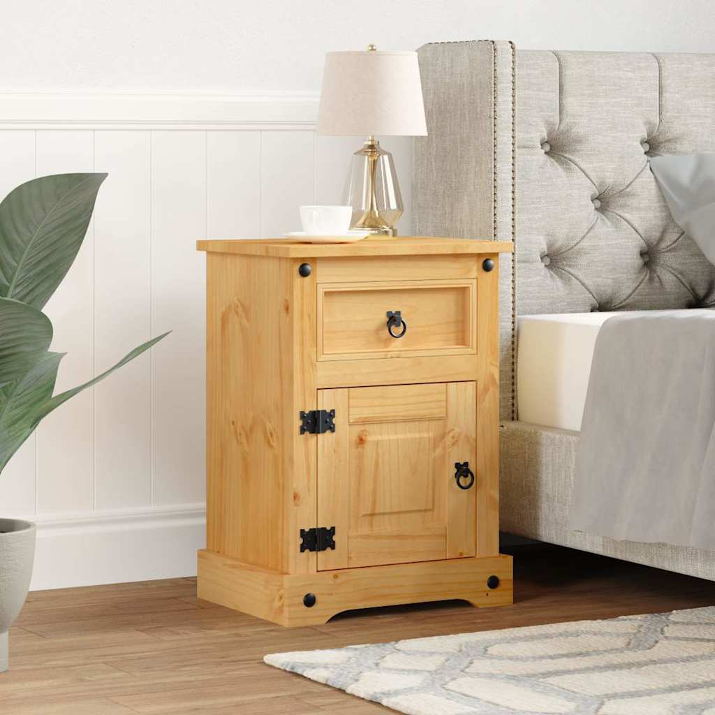 Mesa de cabeceira Corona Range em pinho mexicano 53x39x66 cm