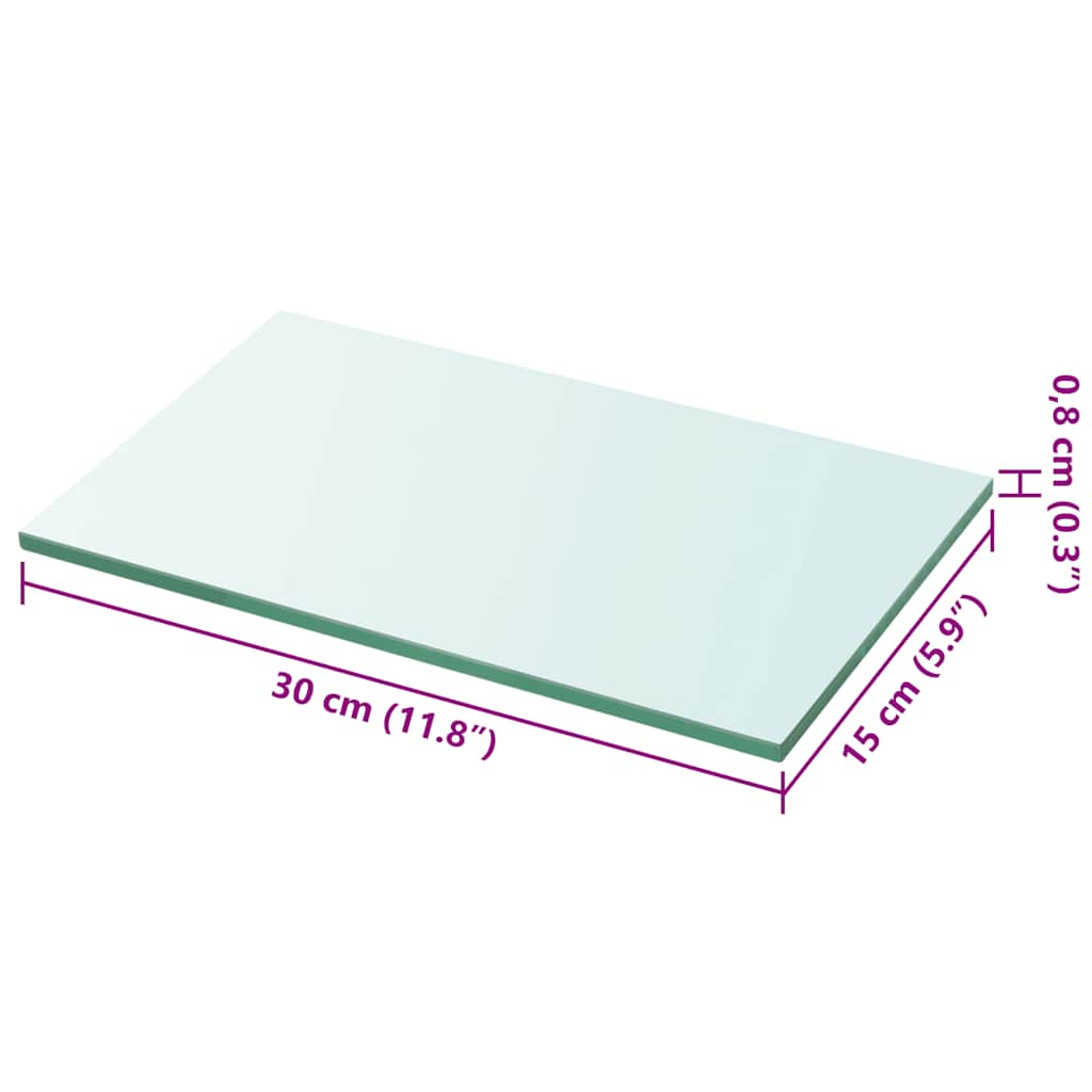 Prateleira de vidro 30x15 cm transparente