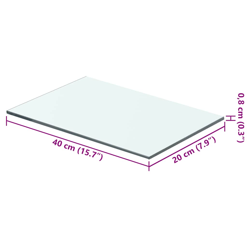 Prateleira de vidro 40x20 cm transparente