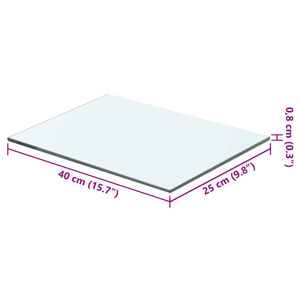 Prateleira de vidro 40x25 cm transparente