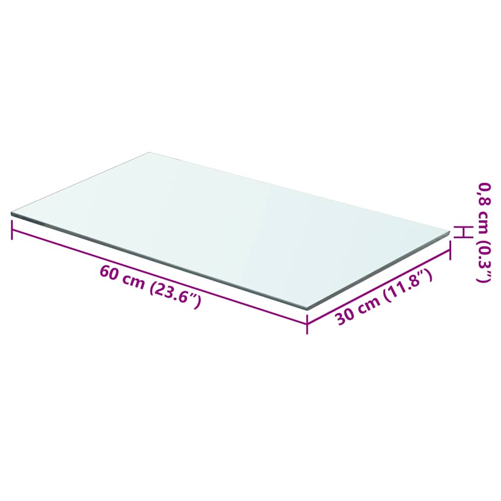 Prateleira de vidro 60x30 cm transparente