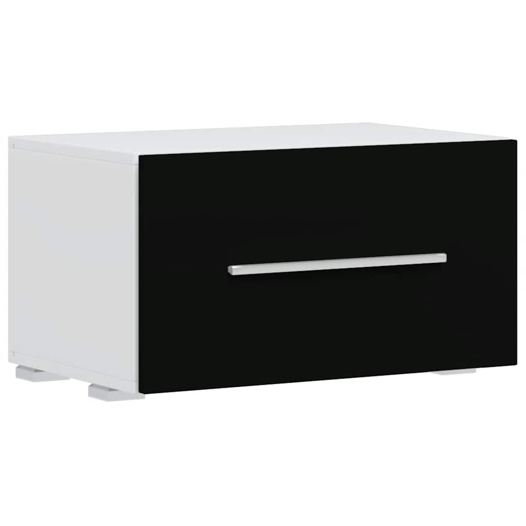 Armários de parede para TV com luz LED preto, 5 pcs