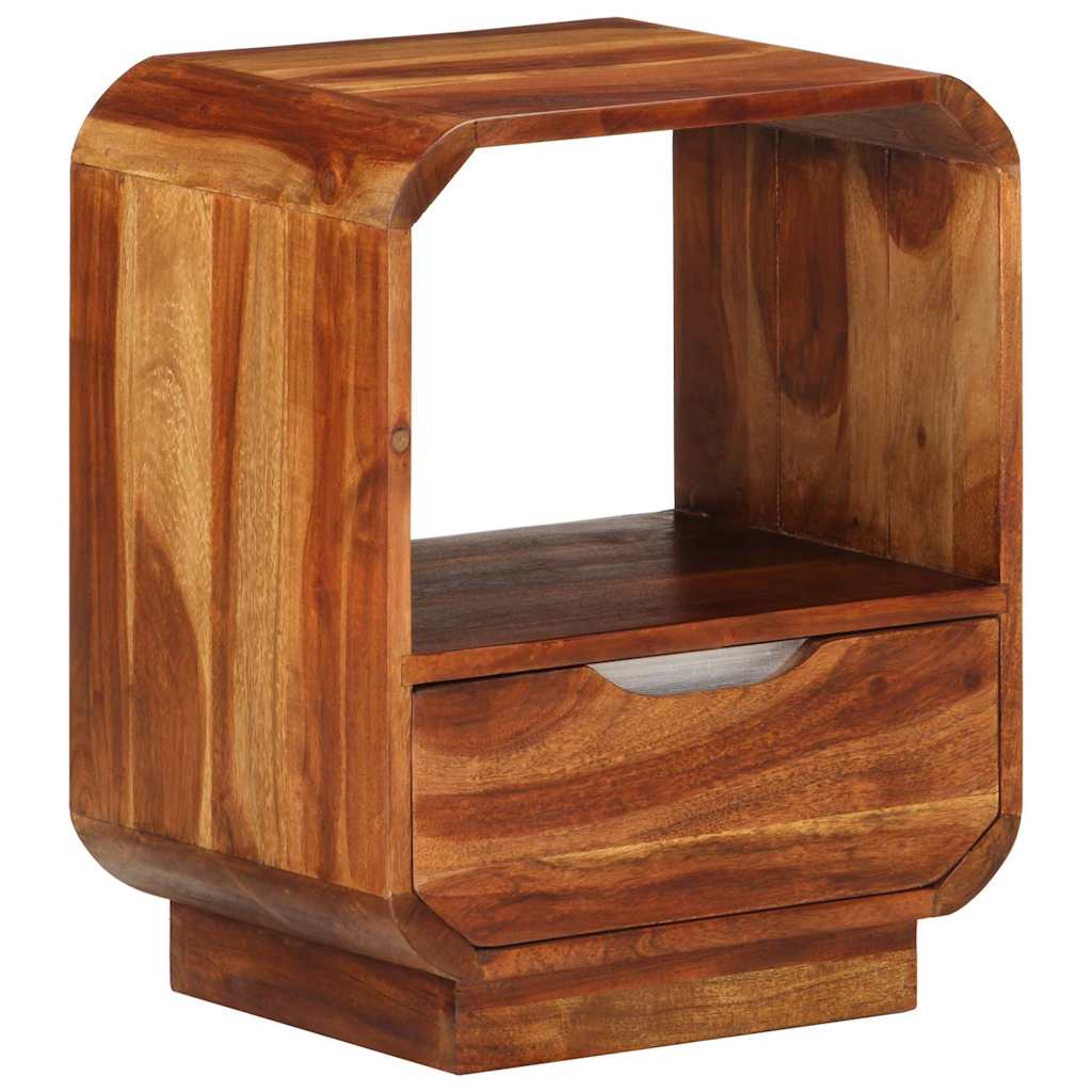 Mesa cabeceira c/ gaveta madeira acácia maciça 40x30x50 cm