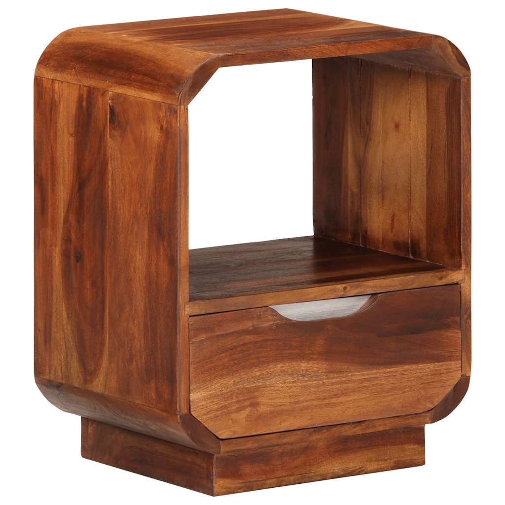 Mesa cabeceira c/ gaveta madeira acácia maciça 40x30x50 cm