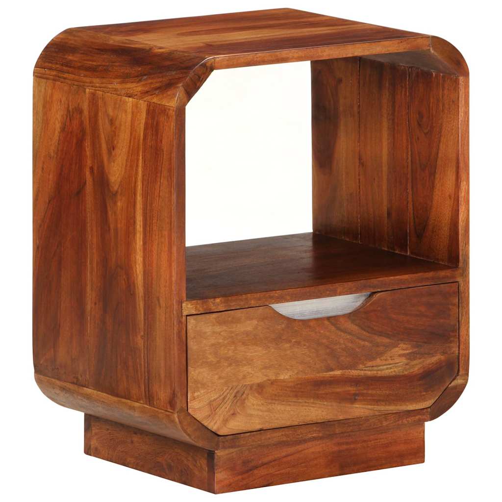Mesa cabeceira c/ gaveta madeira acácia maciça 40x30x50 cm