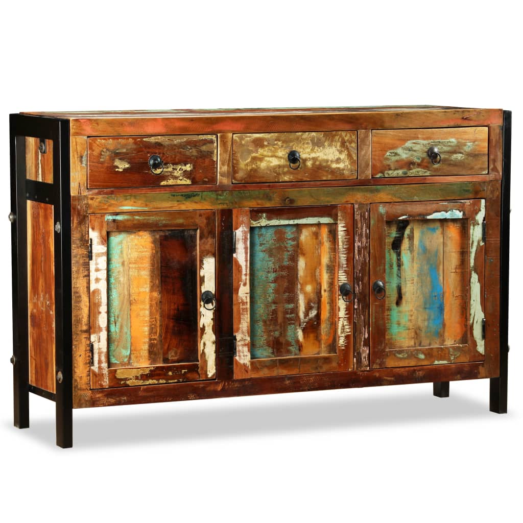 Aparador de madeira reciclada maciça 120x35x76 cm