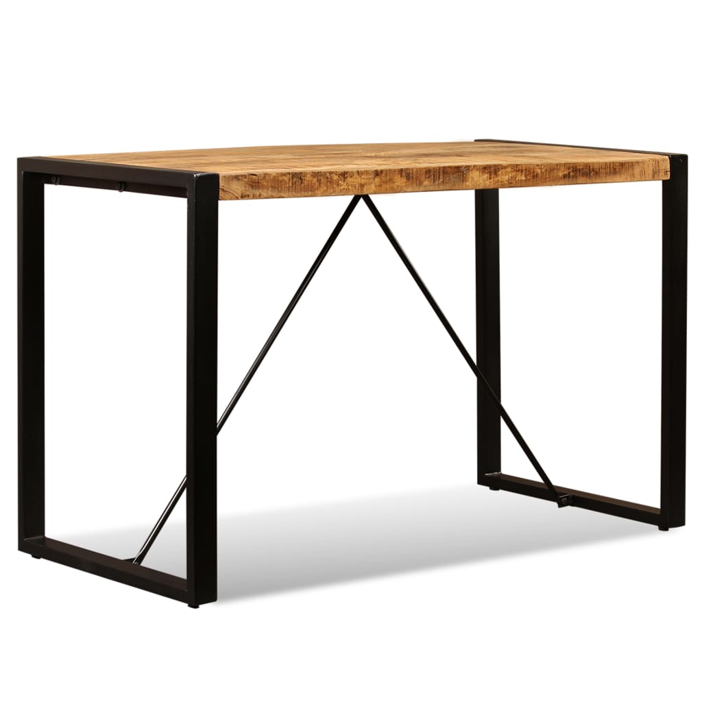 Mesa de jantar madeira de mangueira maciça áspera 120 cm