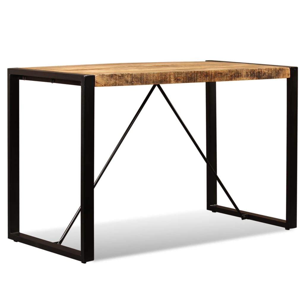Mesa de jantar madeira de mangueira maciça áspera 120 cm