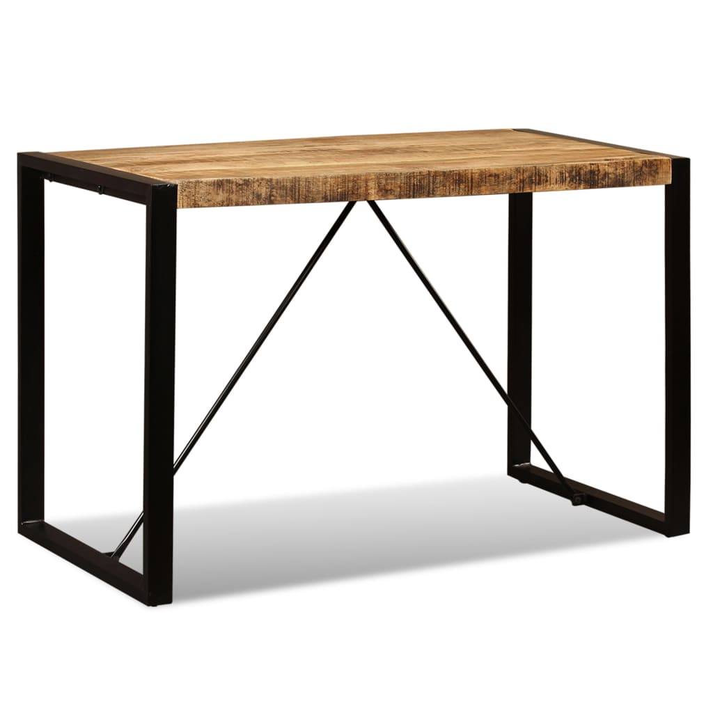 Mesa de jantar madeira de mangueira maciça áspera 120 cm