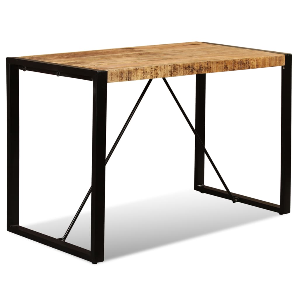 Mesa de jantar madeira de mangueira maciça áspera 120 cm