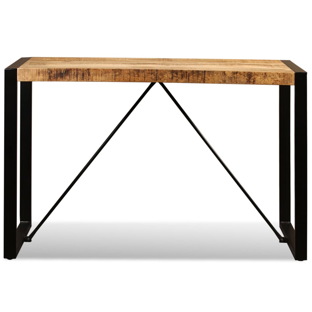Mesa de jantar madeira de mangueira maciça áspera 120 cm