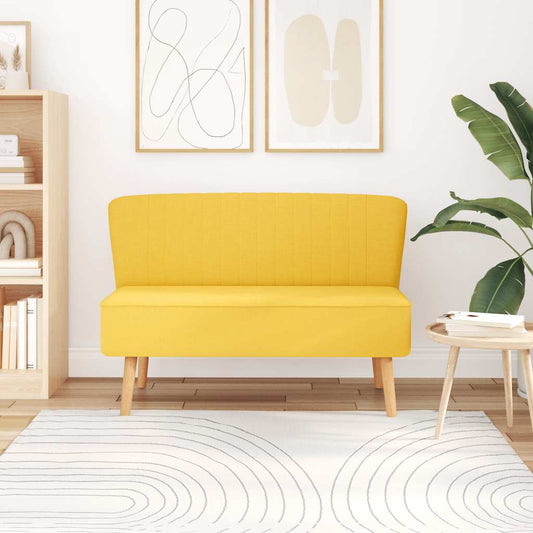 Sofá de tecido 117x55,5x77 cm amarelo