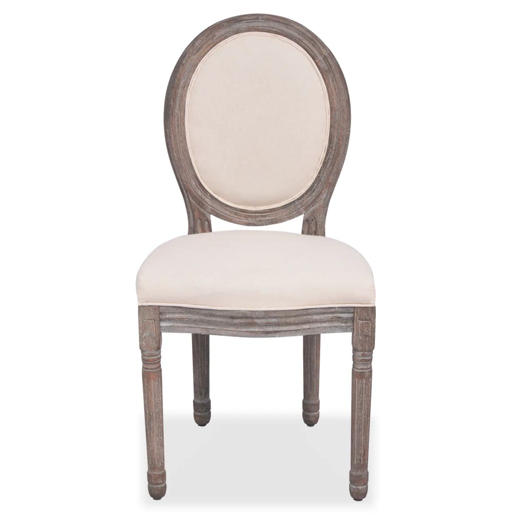 Cadeiras de jantar 4 pcs tecido cor creme