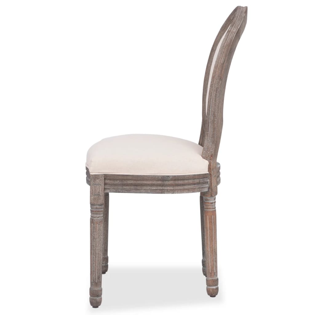 Cadeiras de jantar 4 pcs tecido cor creme