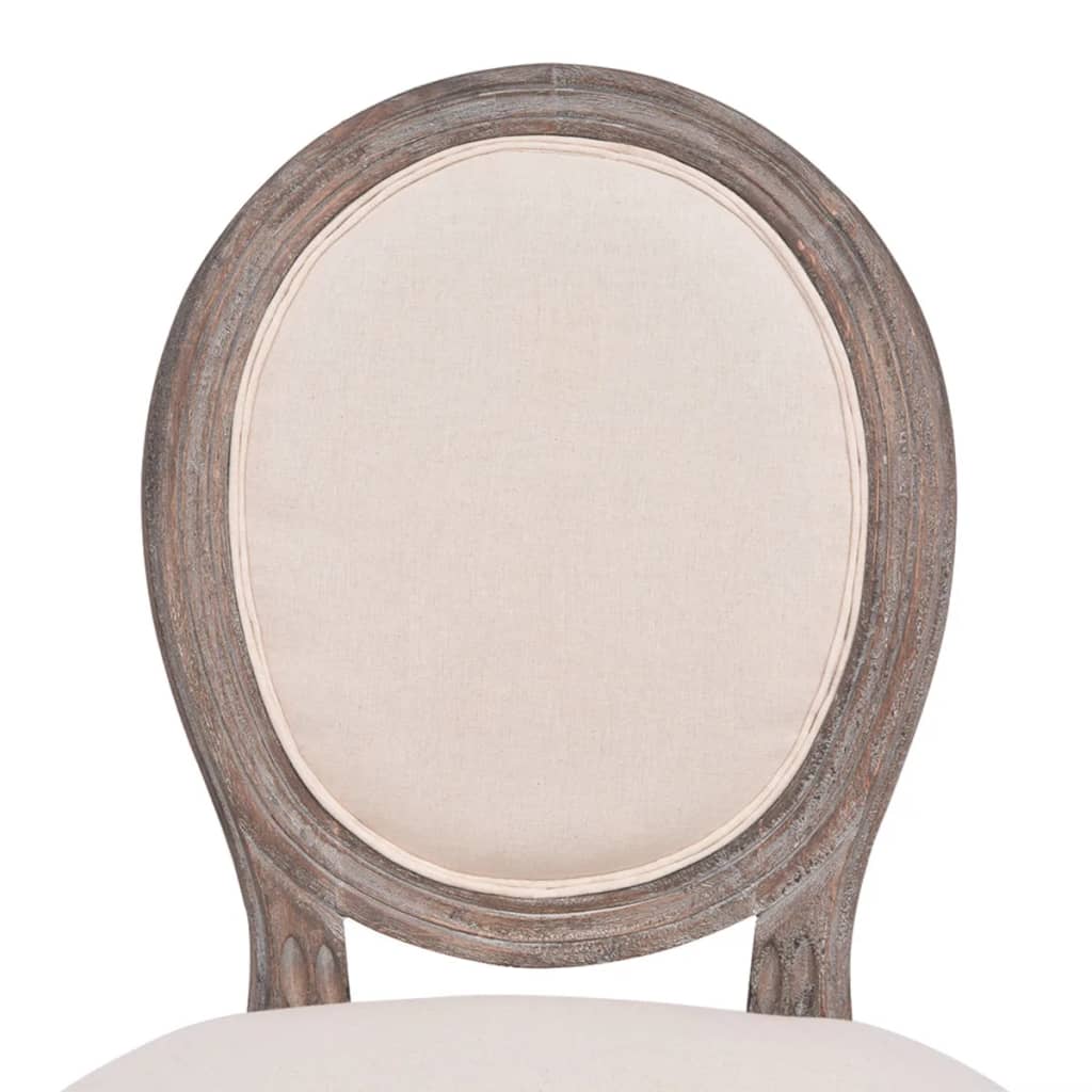 Cadeiras de jantar 4 pcs tecido cor creme